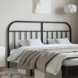 vidaXL Tăblie de pat metalică, negru, 160 cm