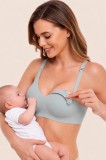 Cumpara ieftin Sutien Alăptare fără Cusături Linovit, Albastru Pastel, XL, Deschidere Ușoară, Material Respirabil, Confortabil Zi/Noapte