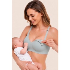 Sutien Alăptat fără Cusături și fără &Icirc;ntărituri - Albastru Pastel - Albastru Pastel, L