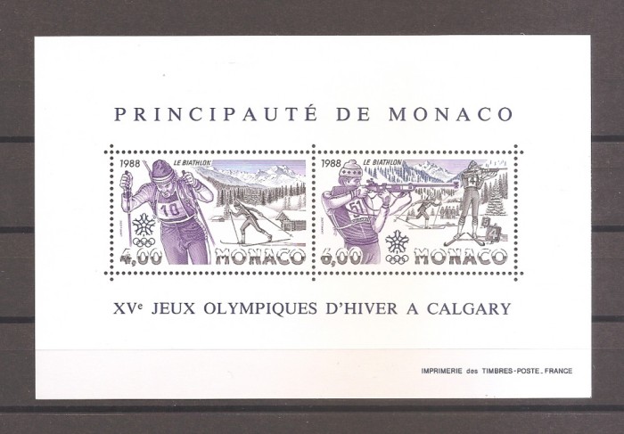 Monaco 1988 - Jocurile Olimpice de iarnă - Calgary, Canada(colita), MNH