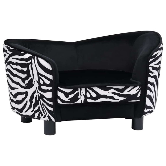 Canapea pentru caini, negru, 68 x 38 x 38 cm, plus