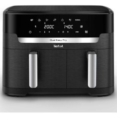 Friteuza cu aer cald Tefal Dual Easy Fry XXL EY9428E0, 2700 W, capacitate 11 L, 7 programe automate, vase detasabile antiaderente, display LCD, temper