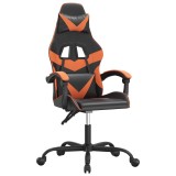 Scaun de jocuri, negru si oranj, piele ecologica