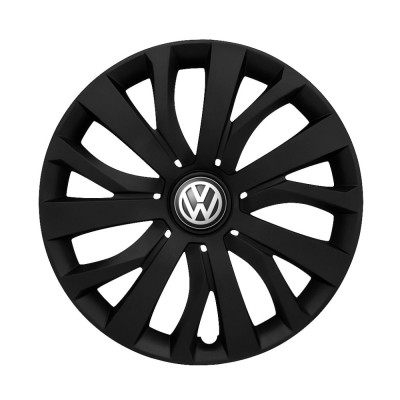 Set 4 capace roti 15 inchi (R15) compatibile Volkswagen, Model - 345 Black foto