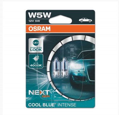 SET 2 BECURI 12V W5W COOL BLUE INTENSE NEXTGEN BLISTER OSRAM foto