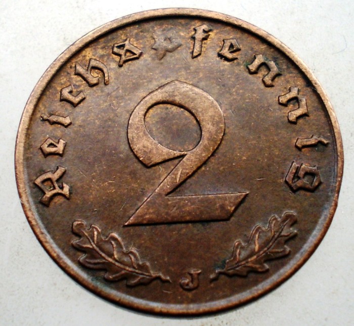 2.895 GERMANIA 2 REICHSPFENNIG 1939 J