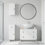 Cumpara ieftin Set de cabinet pentru baie cu 3 piese EDE Alb foarte lucios