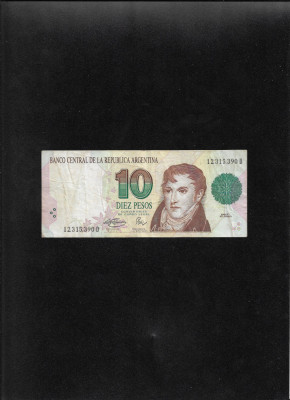 Rar! Argentina 10 pesos convertibles 1992(97) seria12315390 foto