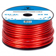 Cablu de putere auto, CU-AL, 12GA, CableTech KAB0716A, diametru exterior 4.5 mm, sectiune 3.31 mmp, rola 25 metri, rosu