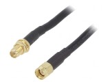 Cablu Negru 5m RP-SMA Tată-Mamă 50&Omega;