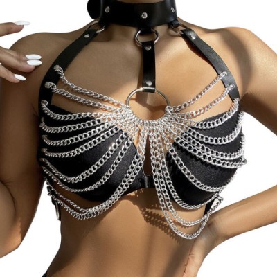 SUBBLIME - CHEST HARNESS WITH BIG RING CHAINS ONE SIZE foto