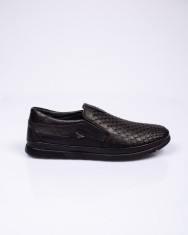 Pantofi casual din piele naturala cu model impletit si brant moale pentru barbati 22ROV71015 foto