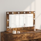 vidaXL Oglindă de toaletă Stejar fumuriu, argint Lemn, sticlă 80 x 45 cm
