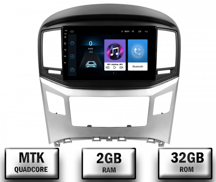 Navigatie Hyundai H1 (2016 - 2020), Android 10, P-Quadcore 2GB RAM + 32GB ROM, 9 Inch - AD-BGP9002+AD-BGRKIT214