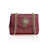 Cumpara ieftin Poșetă Piele Naturală Estella Cherry Red, 19x25x10cm, Lucrată Manual, Made in Greece, Damă, Elegantă, Magneti, Lanț Reglabil