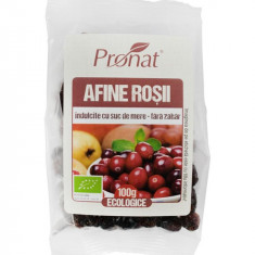 Afine Rosii Indulcite cu Suc de Mere Bio 100 grame Pronat