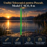 Undiță Telescopică pentru Pescuit, Model C SCO, 8 m