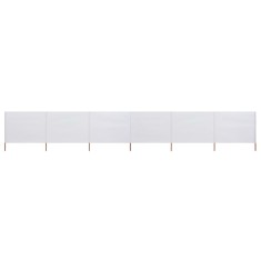 vidaXL Paravan anti-v&acirc;nt cu 6 panouri, alb nisipiu, 800x160 cm textil 47180