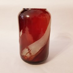 VAZA DECORATIVA DIN STICLA STRATIFICATĂ COLORATA- ATELIER ROMANESC SECOL XX