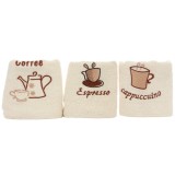 Prosop bucatarie, bumbac, model fructe / cafea, diverse modele, 50 x 30 cm, set 3 bucati
