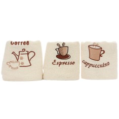 Prosop bucatarie, bumbac, model fructe / cafea, diverse modele, 50 x 30 cm, set 3 bucati