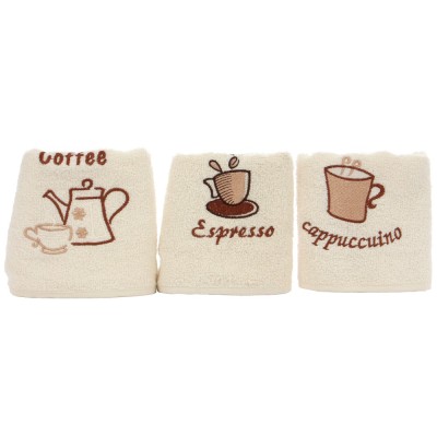 Prosop bucatarie, bumbac, model fructe / cafea, diverse modele, 50 x 30 cm, set 3 bucati foto
