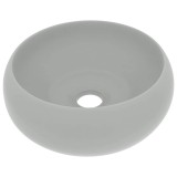 Cumpara ieftin Chiuveta baie lux gri deschis mat 40x15 cm ceramica rotund