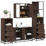 Gossi set de mobilier de baie din 4 piese din lemn de stejar maro
