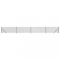 Gard plasa de sarma cu bordura, antracit, 0,8x10 m