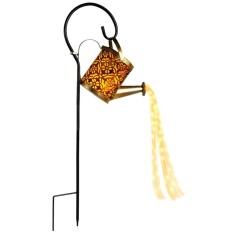Lampa Solara Exterior, LED, Panou Solar, Gradina/Curte, Decor Vintage Stropitoare cu Tarus, Senzor Amurg, IP65, Aramiu Antichizat