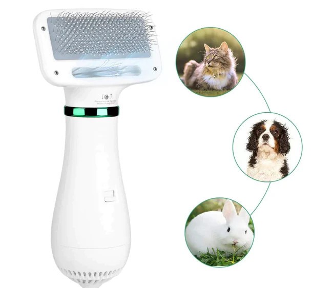 Perie Cu Uscator De Par Pentru Animale , 2 Viteze , Protectie Anti-Incingere