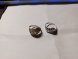 Lot vintage de 2 inele argint cu cristale