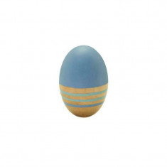 Maraca jucarie muzicala in forma de ou, din lemn, albastra, MAMAMEMO