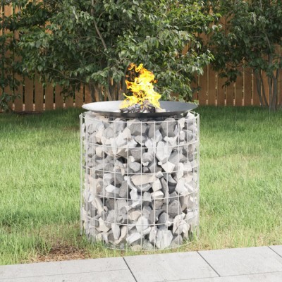 vidaXL Vatră de foc din gabion &amp;Oslash; 50 cm fier galvanizat 153558 foto