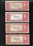 Rar! Set Bolivia 8 x 100 pesos bolivianos 1962 semnaturi diferite, America Centrala si de Sud