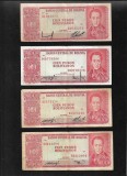 Rar! Set Bolivia 8 x 100 pesos bolivianos 1962 semnaturi diferite, America Centrala si de Sud