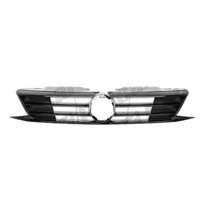 Grila masca radiator VW Jetta (1b), 2015-2018, Fata, Negru stralucitor, Aftermarket foto