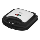 Sandwich maker Ecg, 750 W, 2 sandwich-uri patrate, maner izolat termic, Negru/Gri, General