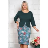 Rochie cu peplum Zena verde brad - 60Marimea