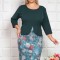 Rochie cu peplum Zena verde brad - 58Marimea