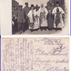 Transilvania -Tipuri, port sasesc-WWI, WK1 rara