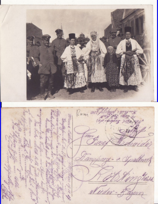 Transilvania -Tipuri, port sasesc-WWI, WK1 rara