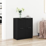 VidaXL Bufet Negru din Stejar - 60 x 30 x 70 cm - Fabricat din Lemn Prelucrat