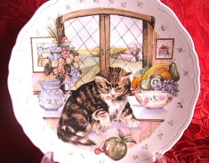 FARFURIE PORTELAN ENGLEZESC ROYAL ALBERT BONE CHINA DECOR PISICA COLECTIA THE COUNTRY KITTEN 21.5 CM