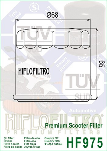 Filtru Ulei HF975 Hiflofiltro Suzuki 16510-03G00 Suzuki 16510-03G00-X07 Suzuki 1 Cod Produs: MX_NEW HF975