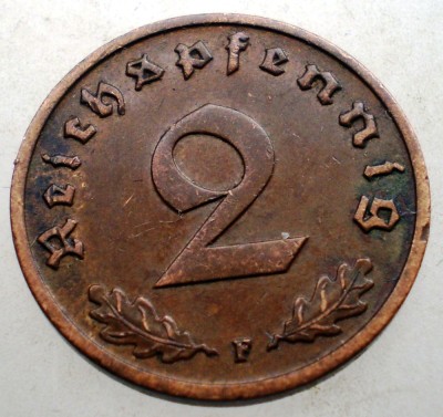 2.881 GERMANIA 2 REICHSPFENNIG 1938 F foto