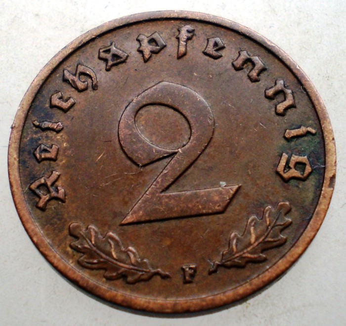 2.881 GERMANIA 2 REICHSPFENNIG 1938 F
