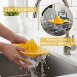 Storcator manual de citrice Koken, Plastic PP, BPA Free, Presa robusta de citrice pentru sucuri, Cu Vas Colector si Sita, - White