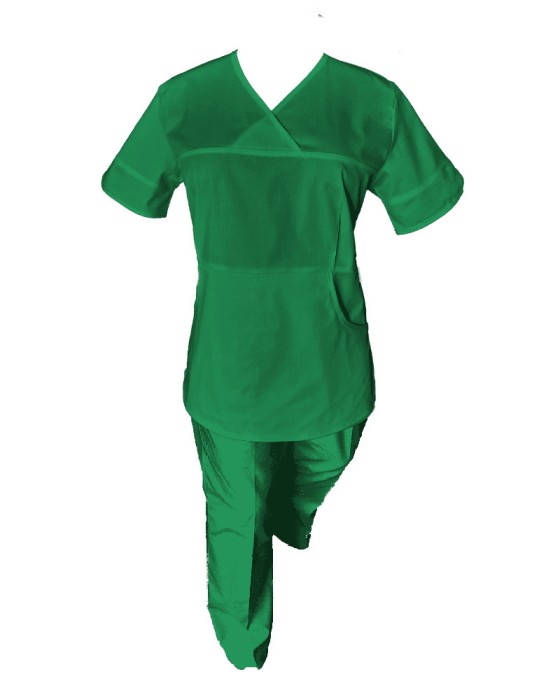 Costum Medical Pe Stil, Verde Conex cu Elastan, Model Sanda - XL, 3XL