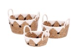 Cumpara ieftin Set 3 cosuri depozitare ratan 22 x 9 cm, 26 x 13 cm, 30 x 15 cm